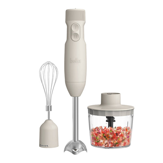 Bella Bella Immersion Blender System with Chopper & Whisk, Oatmilk