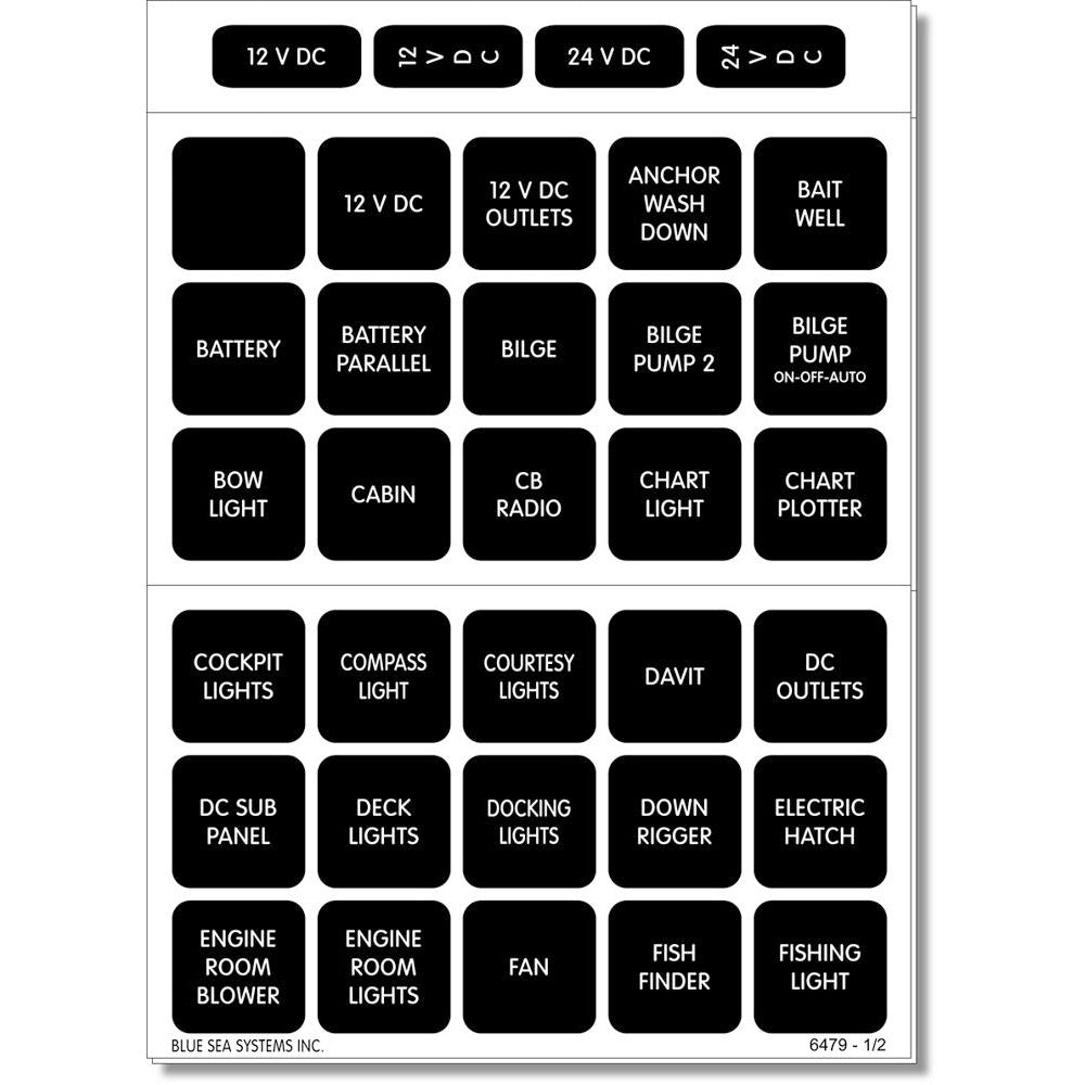 Blue Sea Systems 4216 Blue Sea 4216 Square Format Label Set - 60