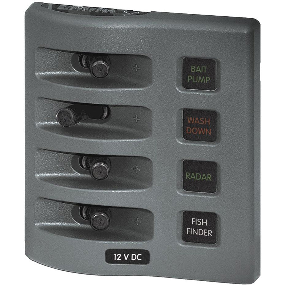 Blue Sea Systems 4304 Blue Sea 4304 WeatherDeck Water Resistant Fuse Panel - 4 Position - Grey