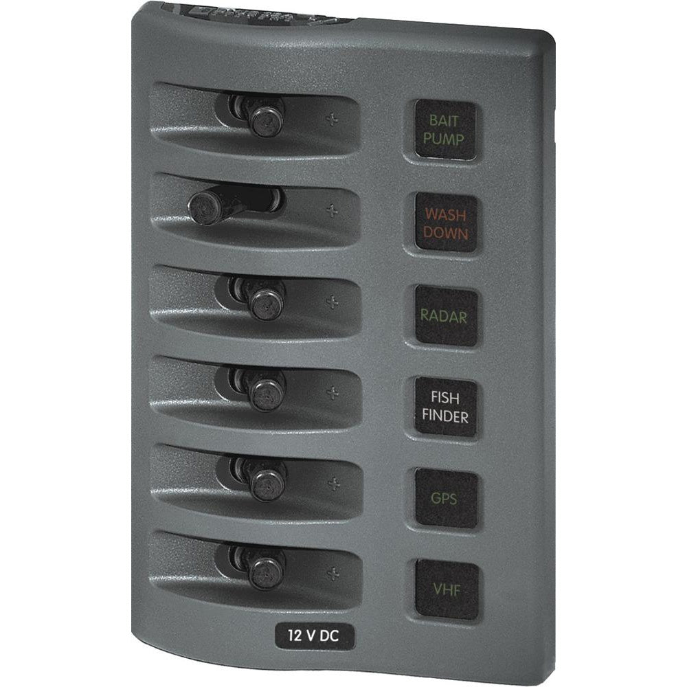 Blue Sea Systems 4306 Blue Sea 4306 WeatherDeck Water Resistant Fuse Panel - 6 Position - Grey
