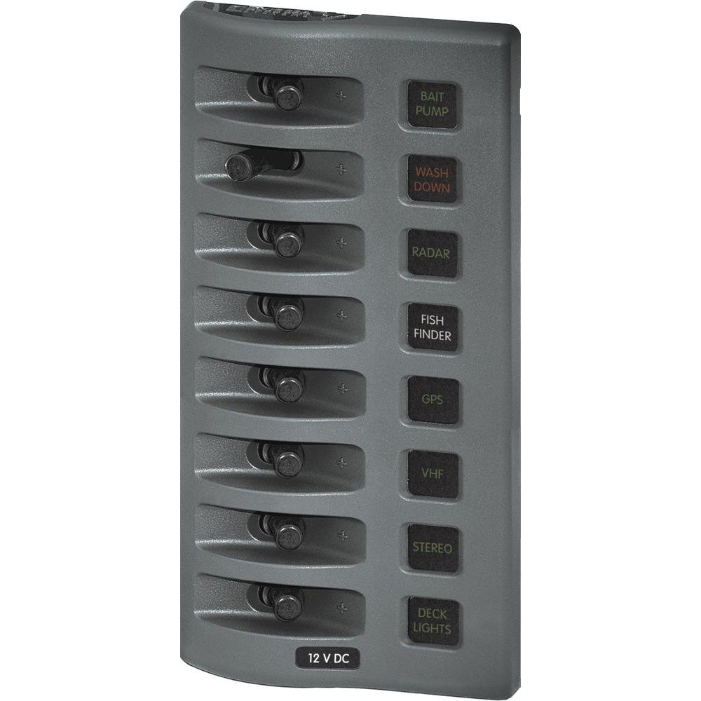 Blue Sea Systems 4308 Blue Sea 4308 WeatherDeck Water Resistant Fuse Panel - 8 Position - Grey