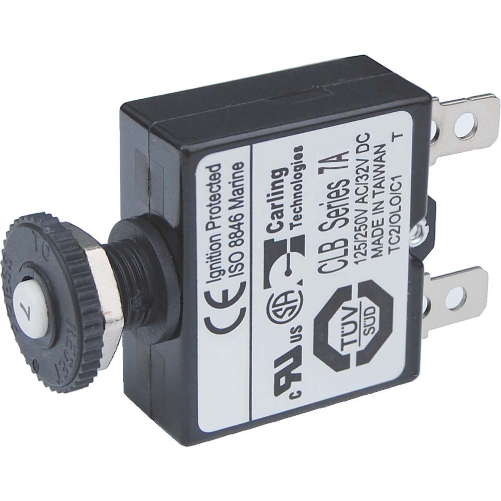 Blue Sea Systems 7053 Blue Sea 7053 7A Push Button Thermal with Quick Connect Terminals
