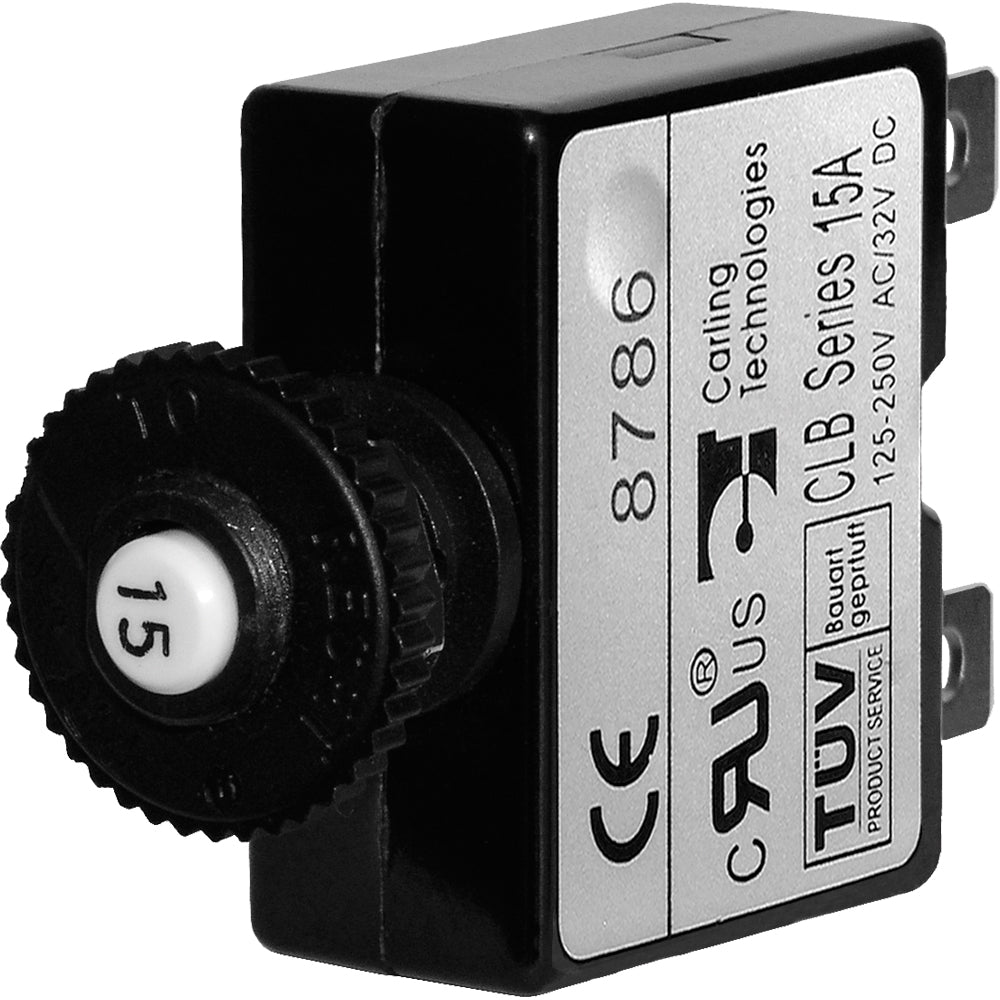 Blue Sea Systems 7056 Blue Sea 7056 15A Push Button Thermal with Quick Connect Terminals