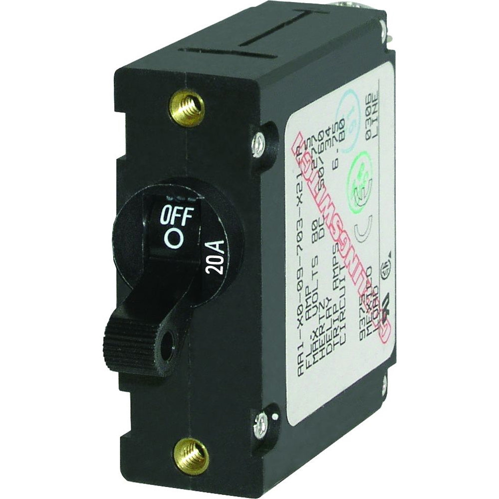 Blue Sea Systems 7212 Blue Sea 7212 AC / DC Single Pole Magnetic World Circuit Breaker - 20 Amp