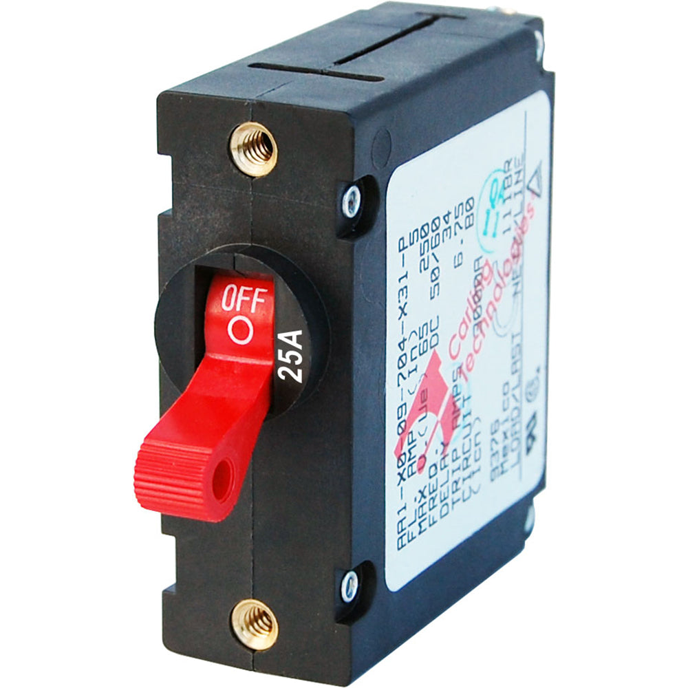 Blue Sea Systems 7217 Blue Sea 7217 AC / DC Single Pole Magnetic World Circuit Breaker - 25 Amp Red