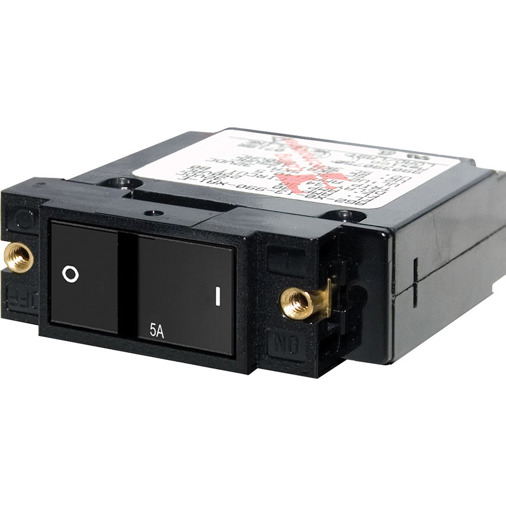 Blue Sea Systems 7400 Blue Sea 7400 Single Pole Small Case 2" Flat Rocker Circuit Breaker - 5 Amp