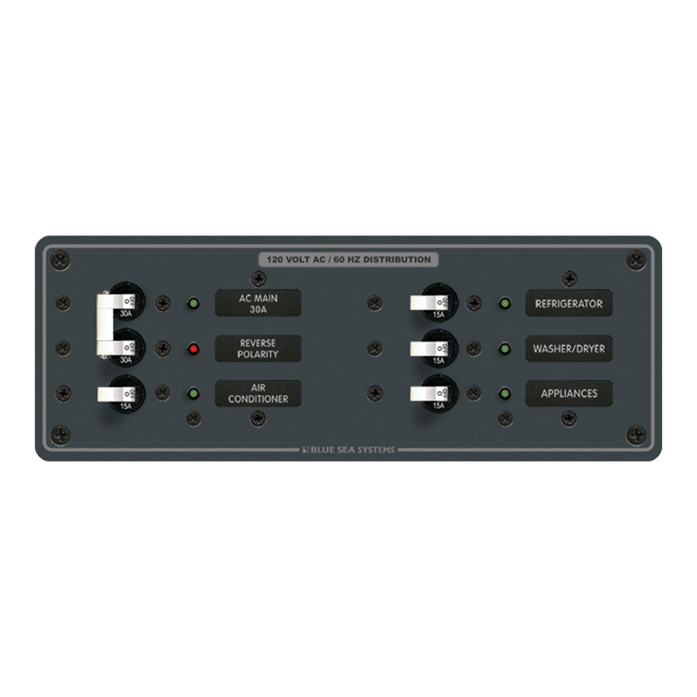 Blue Sea Systems 8099 Blue Sea 8099 AC Main +4 Positions Toggle Circuit Breaker Panel (White Switches)