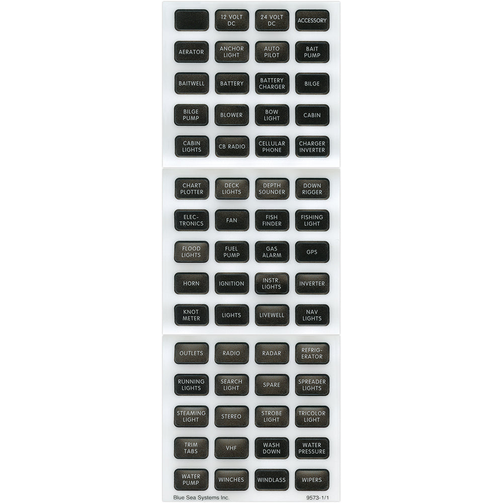 Blue Sea Systems 8214 Blue Sea 8214 Black Small Format Label Kit - 60 Labels