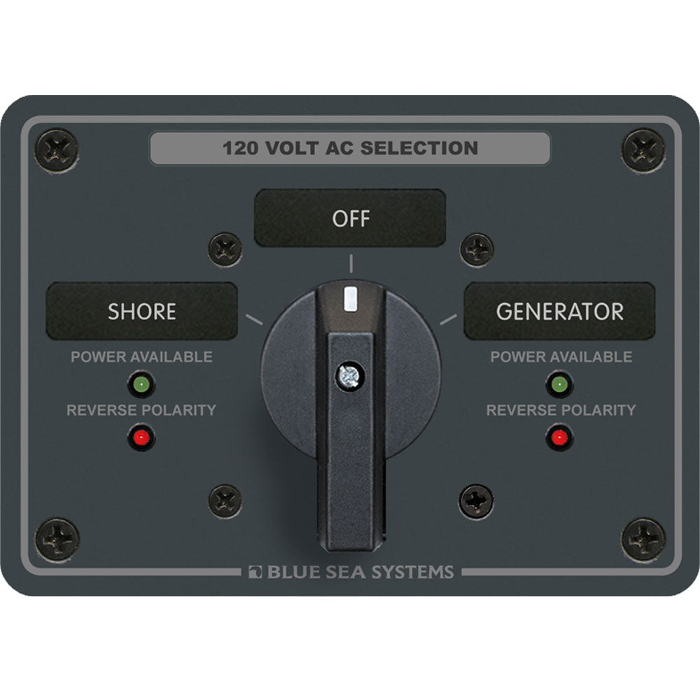 Blue Sea Systems 8365 Blue Sea 8365 AC Rotary Switch Panel 65 Ampere 2 Positions + OFF, 2 Pole
