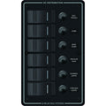 Blue Sea 8373 Water Resistant 6 Position - Black - Vertical Mount Panel