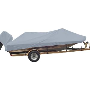 CARVER 77218S-11 Carver Industries 77218S-11 Styled-to-Fit Boat Cover for Wide Bass Style Boats - 18'6", Mist Gray