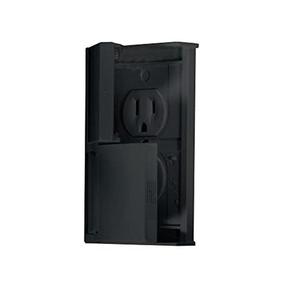 RV DESIGNER S907 RV Designer S907 - Weatherproof Dual AC Outlet with Snap Cover Plate, Black