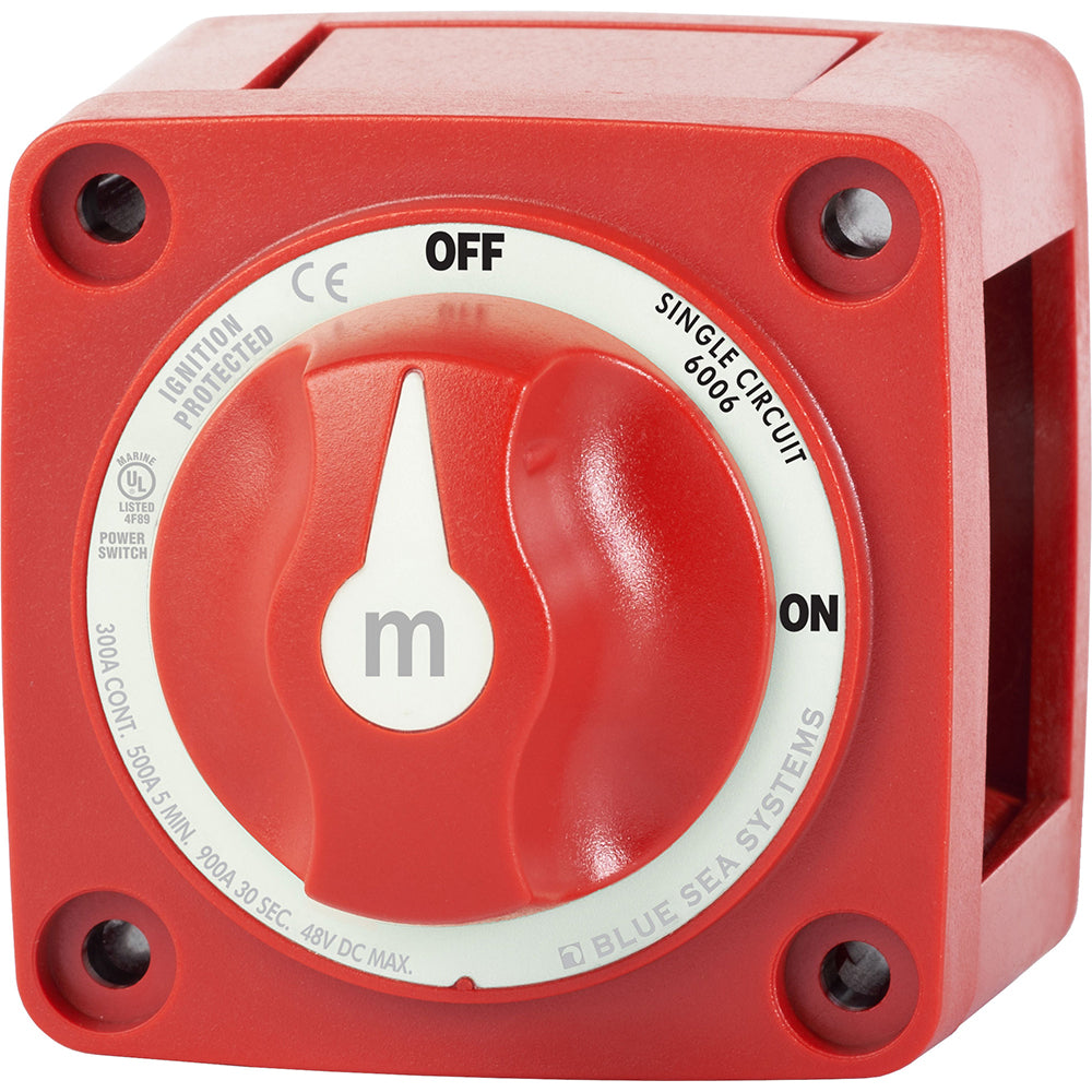 Blue Sea Systems 6006 Blue Sea 6006 m-Series (Mini) Battery Switch Single Circuit ON/OFF Red
