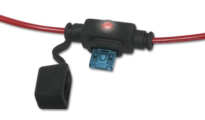 WIRTHCO 24410 WirthCo Battery Doctor 24410 in-Line ATM Mini Blade Fuse Holder with LED Blown Fuse Indicator, 30 Amp, 12 AWG Wire, Water Resistant Cover (24410)