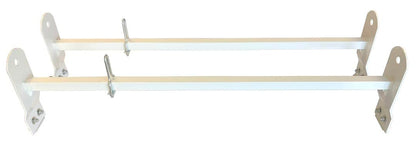 TRAILFX FCLR004W TrailFX Universal 2-Bar Van Ladder Rack White Powder Coated Steel Adjustable 53-63 Inch Length 600 lb Capacity Clamp-On Full Roof Gutter Mount TrailFX FCLR004W
