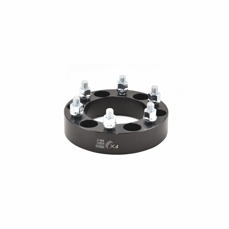 TRAILFX W655002N TrailFX Wheel Spacer W655002N, 6 x 5.50 Inch Bolt Pattern, 1.25 Inch Thickness, 78.10 Millimeter Hub Size, Black, Aluminum, Set of 2, 12 Open End Conical Seat Lug Nuts