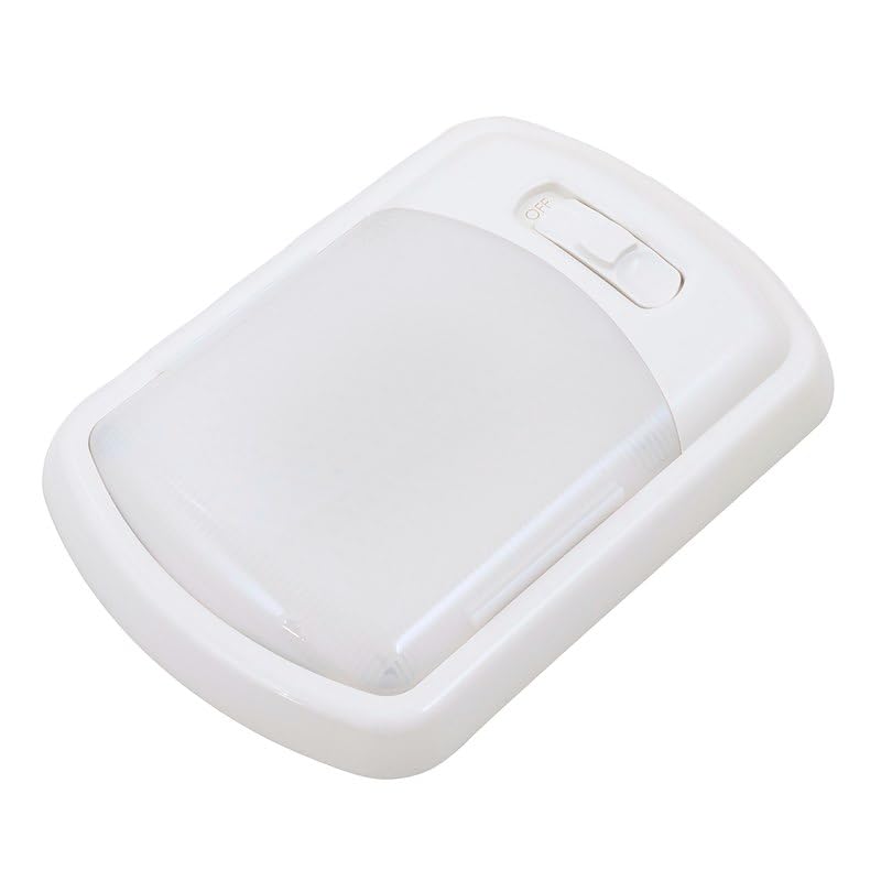 ARCON 20713N Arcon LED Ceiling Single Light 12V Euro-Style Soft White Dome Fixture with White Lens Easy On/Off Switch Compact Interior Lighting for RV Camper Trailer Arcon 20713N