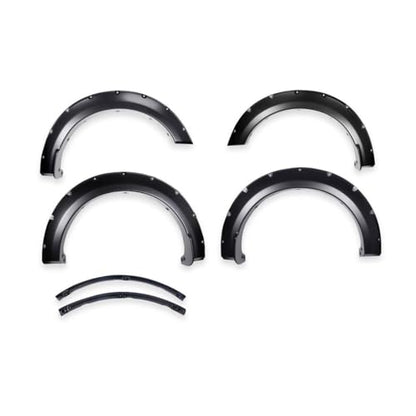 TRAILFX TFF3011S TrailFX Fender Flares Fits Ford F-150 2021-2025 Pocket Style Black Smooth Paintable Polypropylene Set of 4 Fender Flares with Stainless and Black Steel Rivets TrailFX TFF3011S