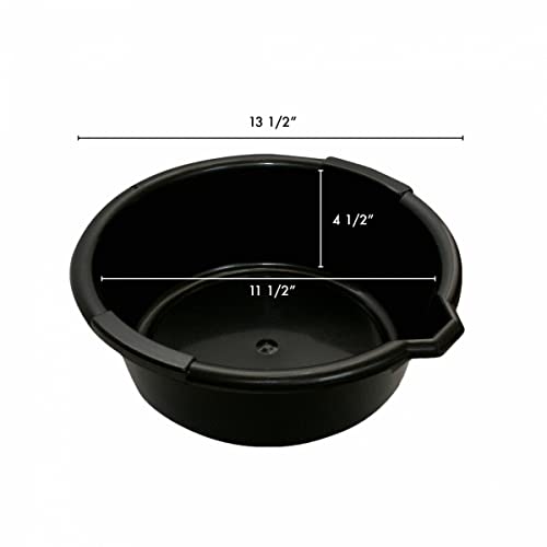WIRTHCO 32950 Funnel King 32950 Oil Drain Pan, Length 13 1/2", Height 4 1/2", Made in USA, Black