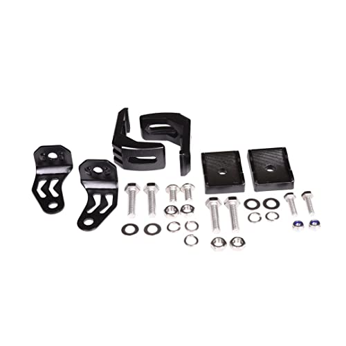 TRAILFX HRDWRKT6 TrailFX Light Bar Mounting Kit for Double Row Black Edition LED Light Bars 20DRSCMB and 30DRSCMB 304SS Black Powder Coated Brackets Side Bottom Mount TrailFX HRDWRKT6