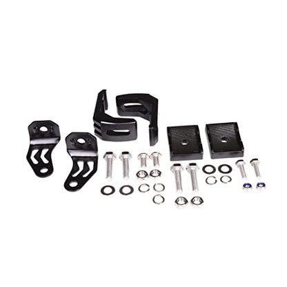 TRAILFX HRDWRKT6 TrailFX Light Bar Mounting Kit for Double Row Black Edition LED Light Bars 20DRSCMB and 30DRSCMB 304SS Black Powder Coated Brackets Side Bottom Mount TrailFX HRDWRKT6