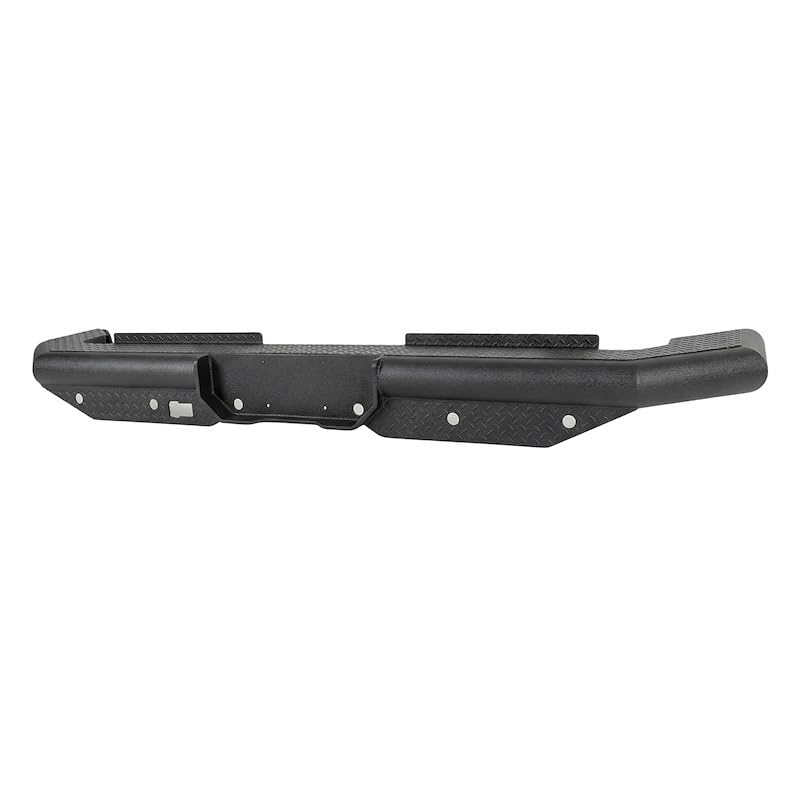 CATTLEMAN 4200S Cattleman HD 4200S Rear Pipe Bumper Fits Ram 3500 2011-2018 Gloss Black Powder-Coated Steel 1-Piece Bolt-On 4 Inch Schedule 40 Pipe Diamond Plate For Dual Rear Wheels