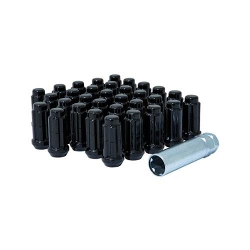 GORILLA K8TS-14150GR Small Diameter Spline Duplex Lug Nuts - 13/16" & 7/8" Dual Hex Key - 14mm x 1.50 Thread Size - Black Finish - Set of 32 (K8TS-14150BGR)