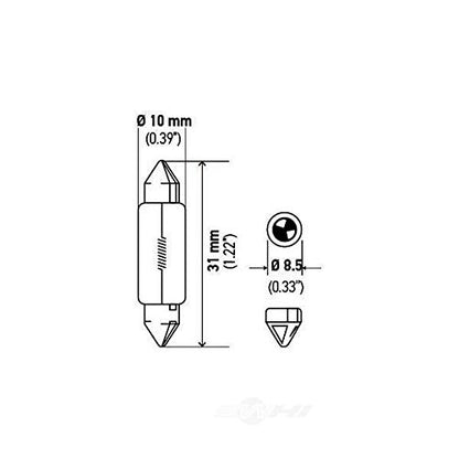 HELLA 6423 Hella 6423 BULB 6423 24V 5W SV8