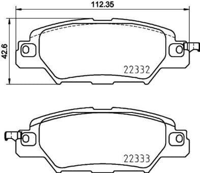 BREMBO P49053N Brembo P49053N Premium Ceramic Rear Disc Brake Pad Set MAZDA OE# KAY02648Z