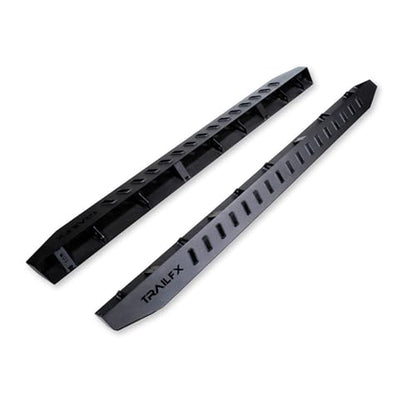 TRAILFX ORB009 TrailFX Overland Running Boards Fits 2010-2024 Toyota 4Runner Powder Coated Matte Black Steel Tube Style Bolt-On Frame Mount Dual Step Areas Set of 2 Nerf Bars TrailFX ORB009