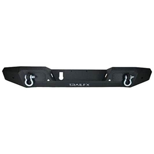 TRAILFX JL013T TrailFX Rear Bumper Fits Jeep Gladiator JT 2020-2025 One-Piece Direct Fit Black Textured Powder Coated Steel With D-Ring Mounts LED Light Cutouts OE Sensor Compatible TrailFX JL013T