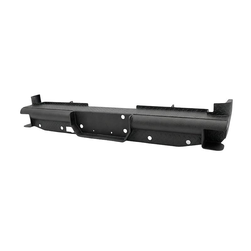 CATTLEMAN 4395S Cattleman HD 4395S Rear Pipe Bumper Fits Ford F-250 Super Duty 2017-2022 Gloss Black Powder-Coated Steel 1-Piece Bolt-On 4 Inch Schedule 40 Pipe Diamond Plate, 2 Inch Receiver Hitch