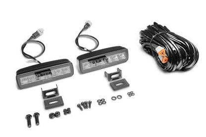 GO RHINO 750600622SBS Go Rhino Xplor Lighting: Blackout Combo Series Sixline Spot Lights (Pair) | Surface Mount (Threaded Stud Mount) Aluminum, Black | 750600622SBS