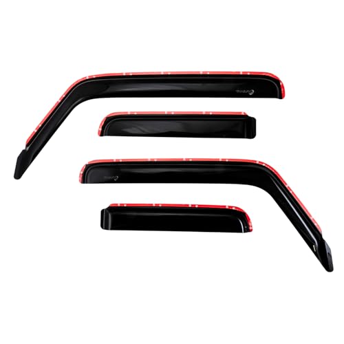 TRAILFX 4811IC TrailFX Window Vents Fits Jeep Wrangler JL 4 Door 2018-2025 in-Channel Smoked Rainguards 4-Piece Low Profile Acrylic Rainguard Set TrailFX 4811IC