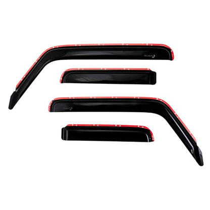 TRAILFX 4811IC TrailFX Window Vents Fits Jeep Wrangler JL 4 Door 2018-2025 in-Channel Smoked Rainguards 4-Piece Low Profile Acrylic Rainguard Set TrailFX 4811IC