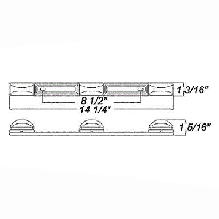 OPTRONICS MCL97RK Optronics MCL97RK LED Identification Light Bar,Red