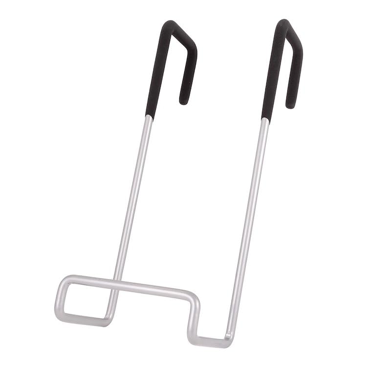 DURAFLEX 22220 Duraflex 22220 Gator Tote Tank RV Ladder Storage Hook Silver Powder Coated Steel with Rubber Coating, Universal Fit for Portable Waste Holding Tanks, Holds 1 Tank Up to 38 Gallons