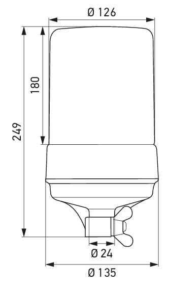 Hella 004957111 BEACON KL600 HALOGEN 24V FXD AMBER