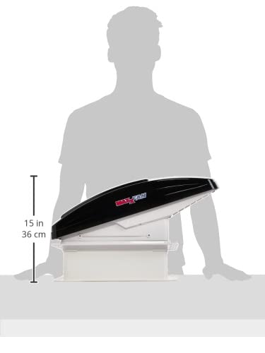 MAXXAIR VENT 00-06401K MAXXAIR Maxxfan Deluxe Vent, Fan and Vent Cover All in One - Powerful 4-Speed Fan, Built-in Rain Cover, Exhaust Air Only, Fits 14"" x14 Roof Openings, Smoke (00-06401K)