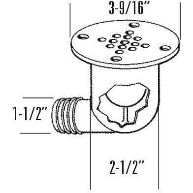 T-H MARINE CSD-92-DP T-H Marine Cockpit Scupper Drain, UV-Stabilized Polymer Marine Drain Fitting with Check Ball Design, Easy Installation 1.5" Hose Compatibility, Leaf Guard Technology for Debris Prevention
