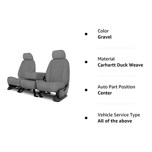 Covercraft SSC3480CAGY Covercraft Carhartt SeatSaver Custom Seat Covers – SSC3480CAGY – 1st Row 40/20/40 Bench Seat – for 2019-2020 Ford F-150, 2019-2022 F-250/F-350 – Gravel