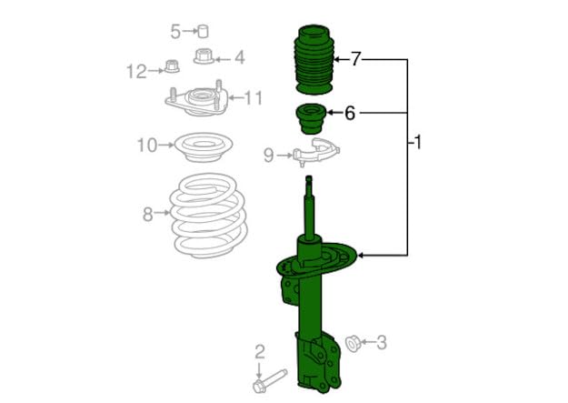 Motorcraft AST24724 Shock Absorber Asy (P