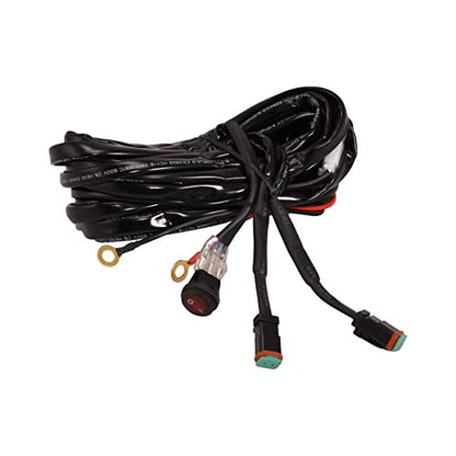 TRAILFX WRHRNSS2 Fog Light Wiring Harness, Replacement Wiring Harness for TrailFX Cube Pairs, 9.4 Foot, Waterproof Deutsch Connector, Rocker On/Off Switch, 30A Fuse, 12V Relay TrailFX WRHRNSS2