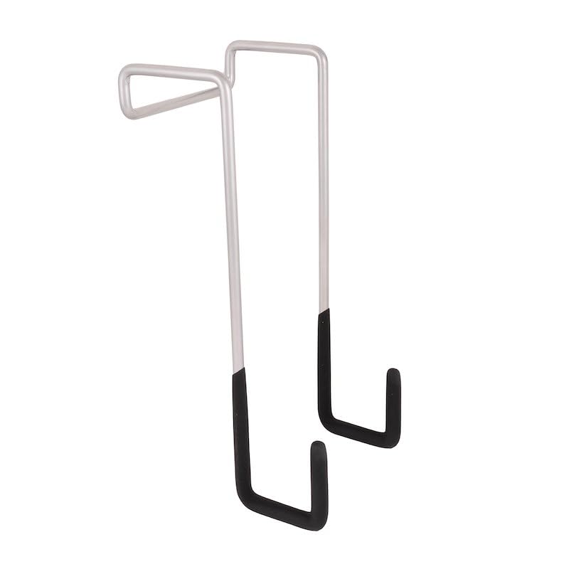 DURAFLEX 22220 Duraflex 22220 Gator Tote Tank RV Ladder Storage Hook Silver Powder Coated Steel with Rubber Coating, Universal Fit for Portable Waste Holding Tanks, Holds 1 Tank Up to 38 Gallons