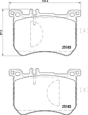 BREMBO P50111 Brembo P50111 Low-Met Front Disc Brake Pad Set MERCEDES-BENZ OE# A0064204920