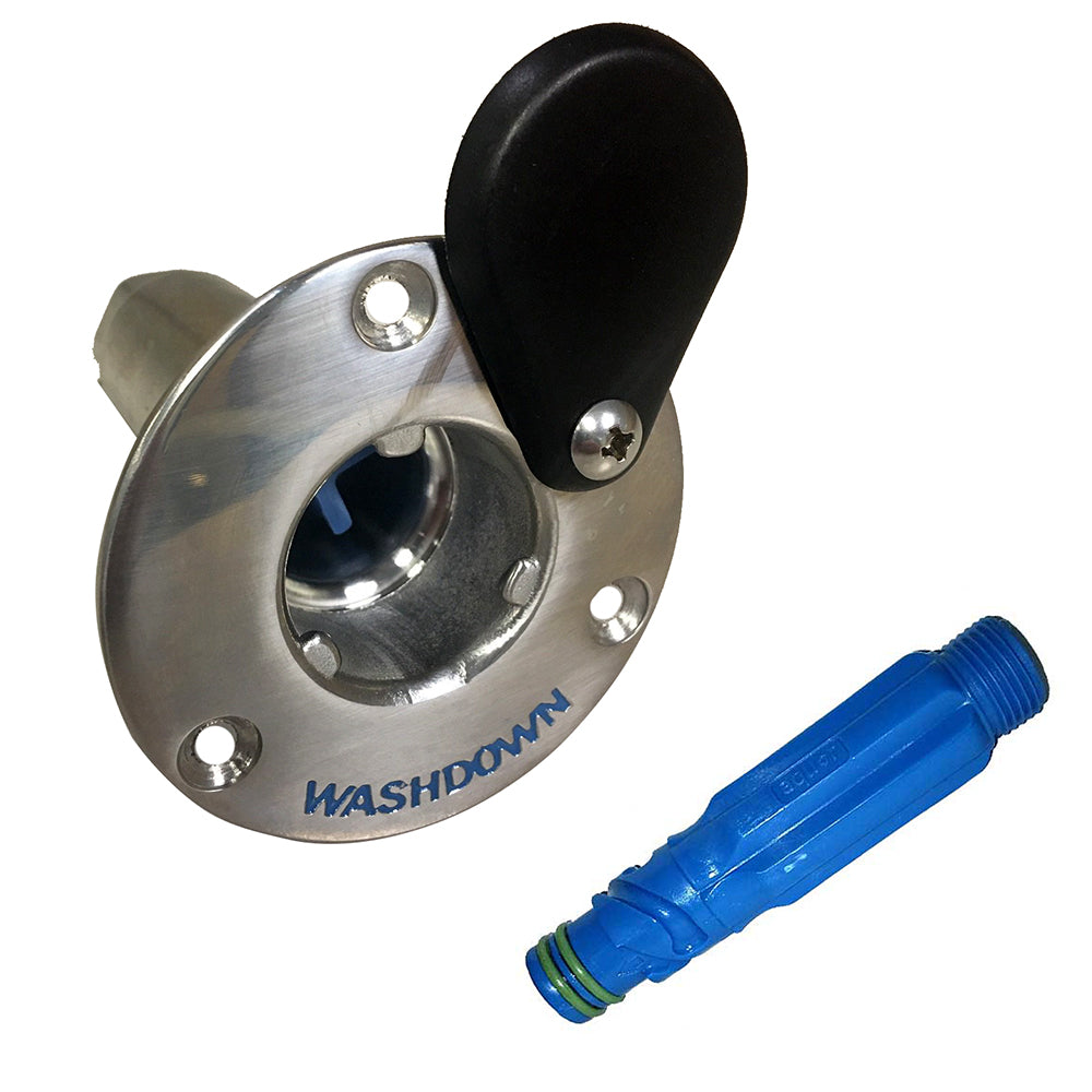 Jabsco 31911-0000 Jabsco Stainless Steel Quick-Release Hose Deck Mount Fitting &amp; Hose Adapter