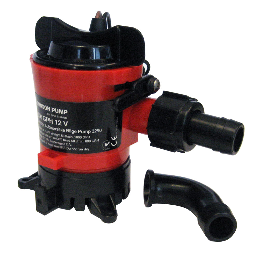 Johnson Pump 32903 Johnson Pump 1000 GPH Bilge Pump 3/4" 12V Dura Ports