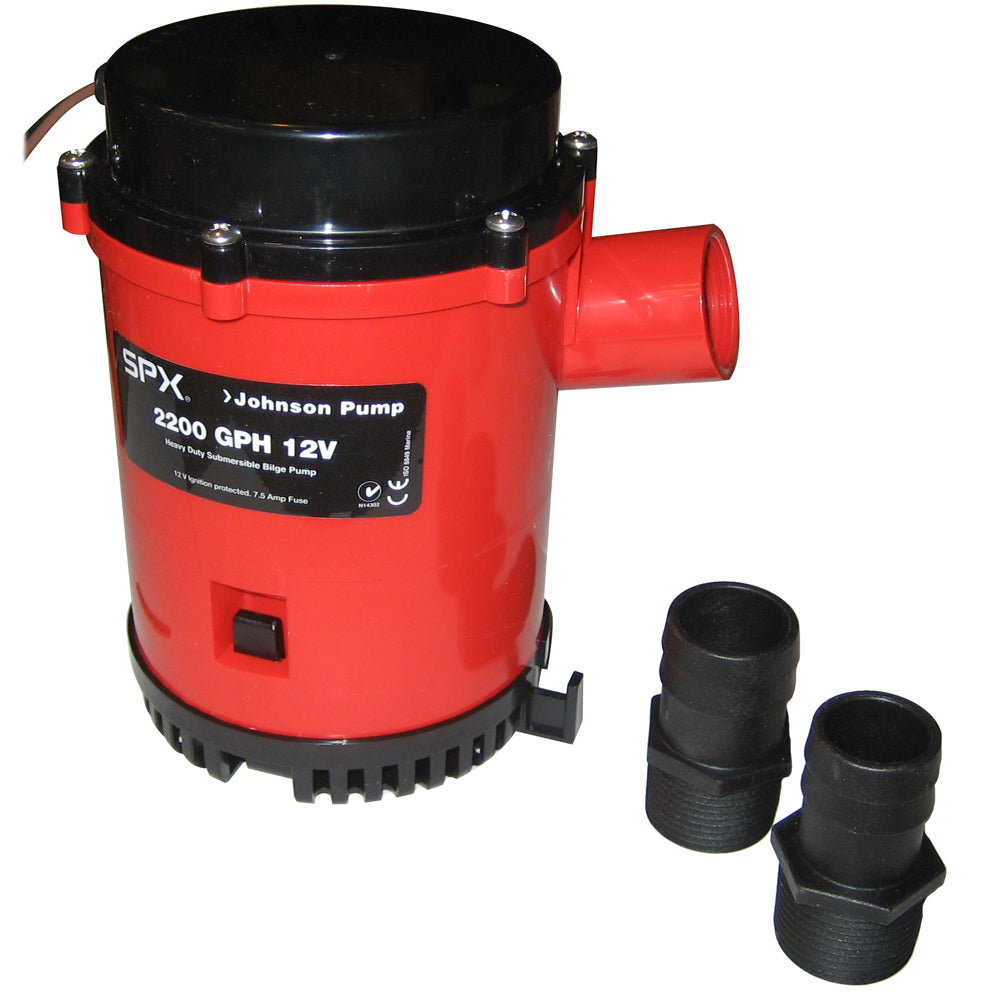 Johnson Pump 22004 Johnson Pump 2200 GPH Bilge Pump 1-1/8" Hose 12V Threaded Port