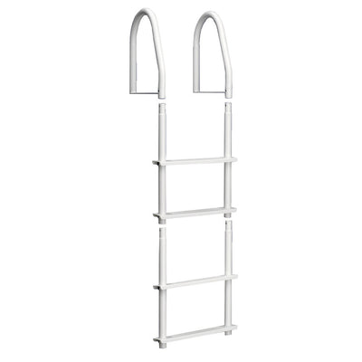 Dock Edge Fixed 4 Step Ladder Bright White Galvalume