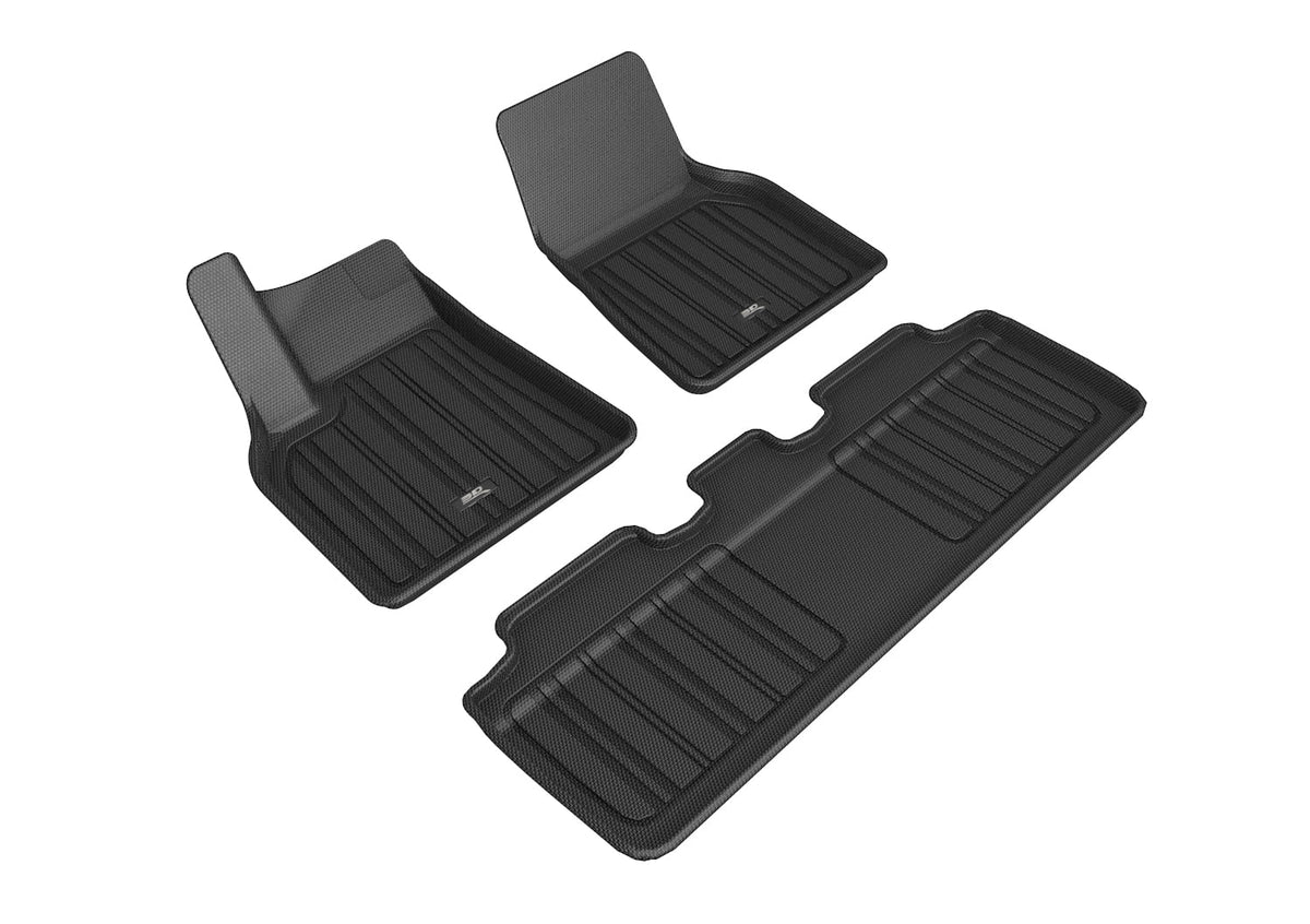 3D MAXpider E1TL02701809 3D MAXpider Custom Fit Elitect Floor Mat (Black) Compatible with Tesla Model Y 5-Seat 2021-2025 - Full Set